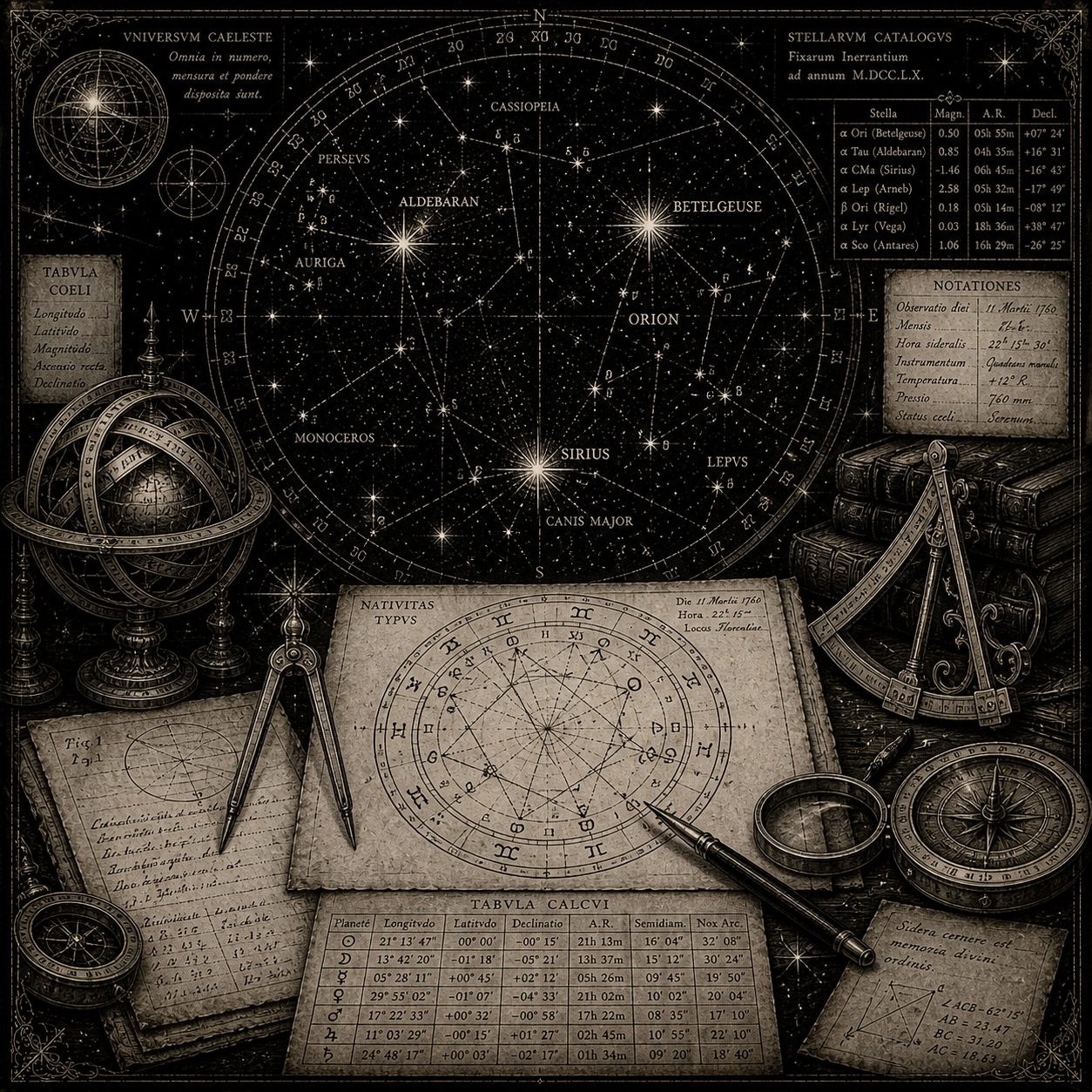 tema natale con stelle fisse e calcolo parani — lettura astrologica online bagliori nel buio
